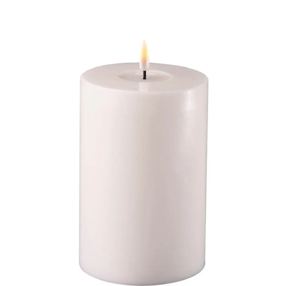 Outlet Deluxe Homeart LED Stumpenkerze Real Flame weiß
