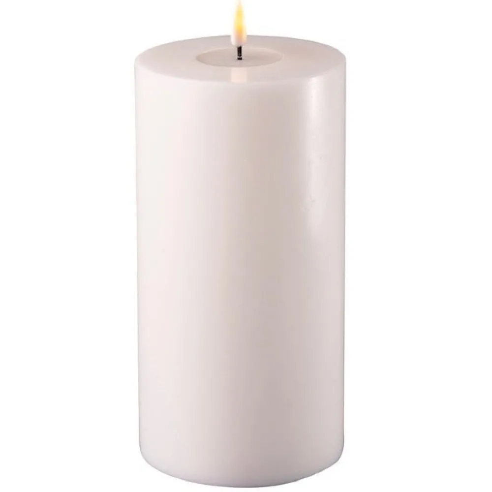 Outlet Deluxe Homeart LED Stumpenkerze Real Flame weiß