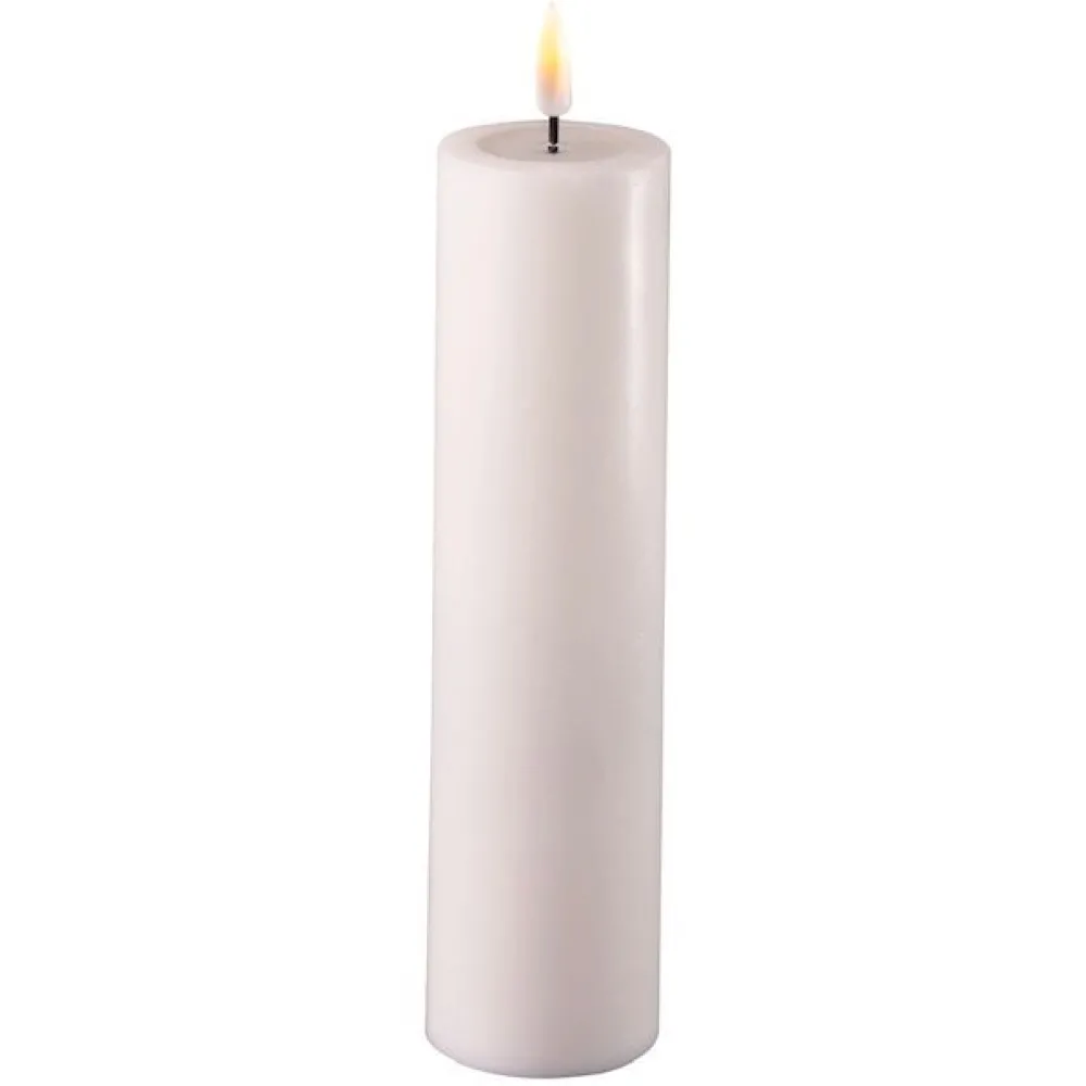 Outlet Deluxe Homeart LED Stumpenkerze Real Flame weiß