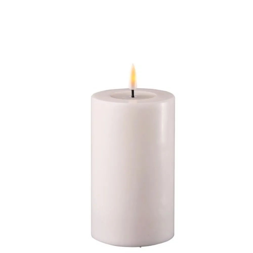 Outlet Deluxe Homeart LED Stumpenkerze Real Flame weiß