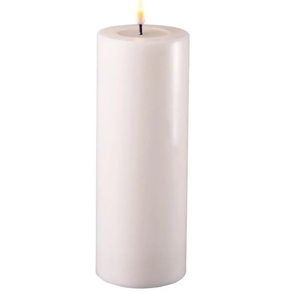 Outlet Deluxe Homeart LED Stumpenkerze Real Flame weiß