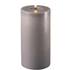 Online Deluxe Homeart LED Stumpenkerze Real Flame grau