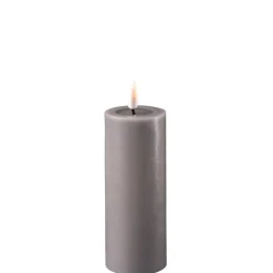 Online Deluxe Homeart LED Stumpenkerze Real Flame grau