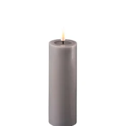 Online Deluxe Homeart LED Stumpenkerze Real Flame grau