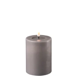 Online Deluxe Homeart LED Stumpenkerze Real Flame grau