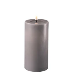 Online Deluxe Homeart LED Stumpenkerze Real Flame grau