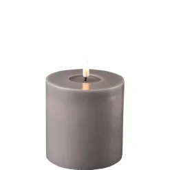 Online Deluxe Homeart LED Stumpenkerze Real Flame grau