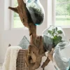 Online Faktorei Deko-Wurzel mit Glasvase in Tropfenform Teak-Holz