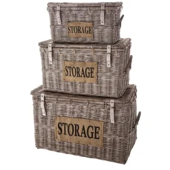 New Faktorei Truhen-Korbset 3-teilig Storage, white wash