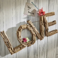 Online Faktorei Unikat Wand-Dekoration Love Teakholz