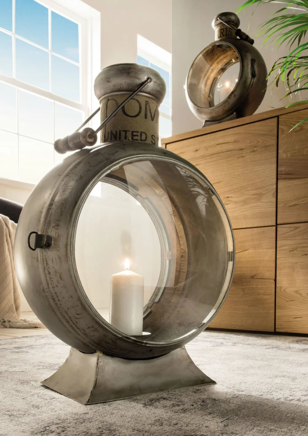 Hot Faktorei Vintage-Metall Laterne silber