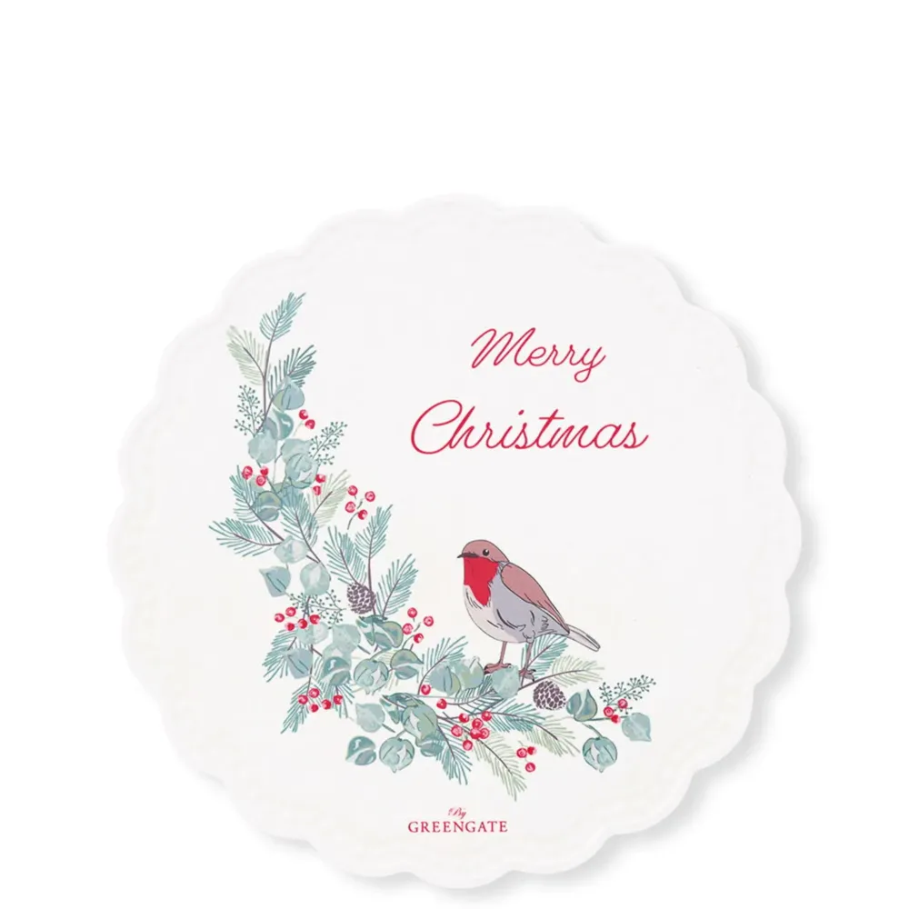 Online GreenGate Porzellan Untersetzer rund Leonora Merry Christmas