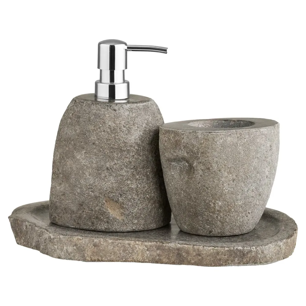 Discount House Nordic Gara Badezimmer Waschbecken Set, Seifenspender, Becher