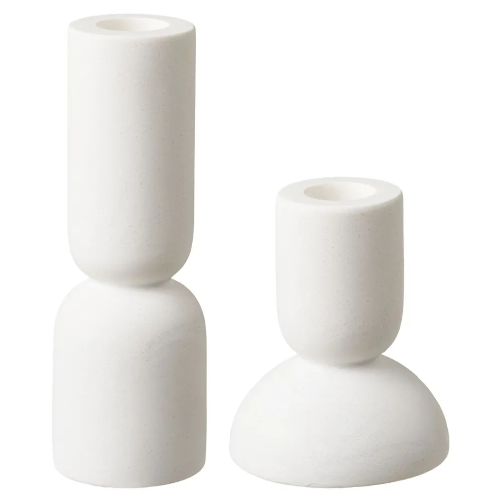 Discount House Nordic Kerzenhalter im 2er Set Limestone