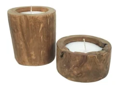 Online HSM Collection Baumstammkerze Teakholz