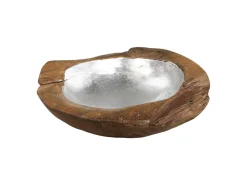 Outlet HSM Collection Obstschale Teakholz mit Aluminiumschale silber
