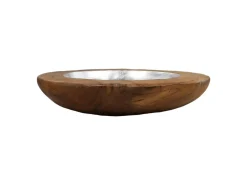 Outlet HSM Collection Obstschale Teakholz mit Aluminiumschale silber