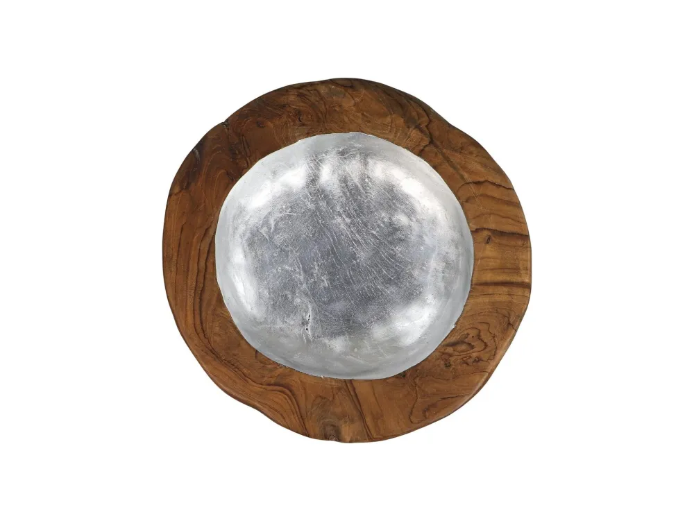 Outlet HSM Collection Obstschale Teakholz mit Aluminiumschale silber