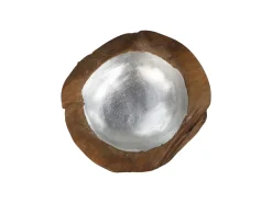 Outlet HSM Collection Obstschale Teakholz mit Aluminiumschale silber