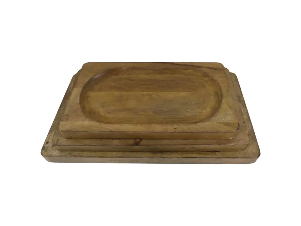 New HSM Collection Servierbretter Natural Mangoholz 3er-Set