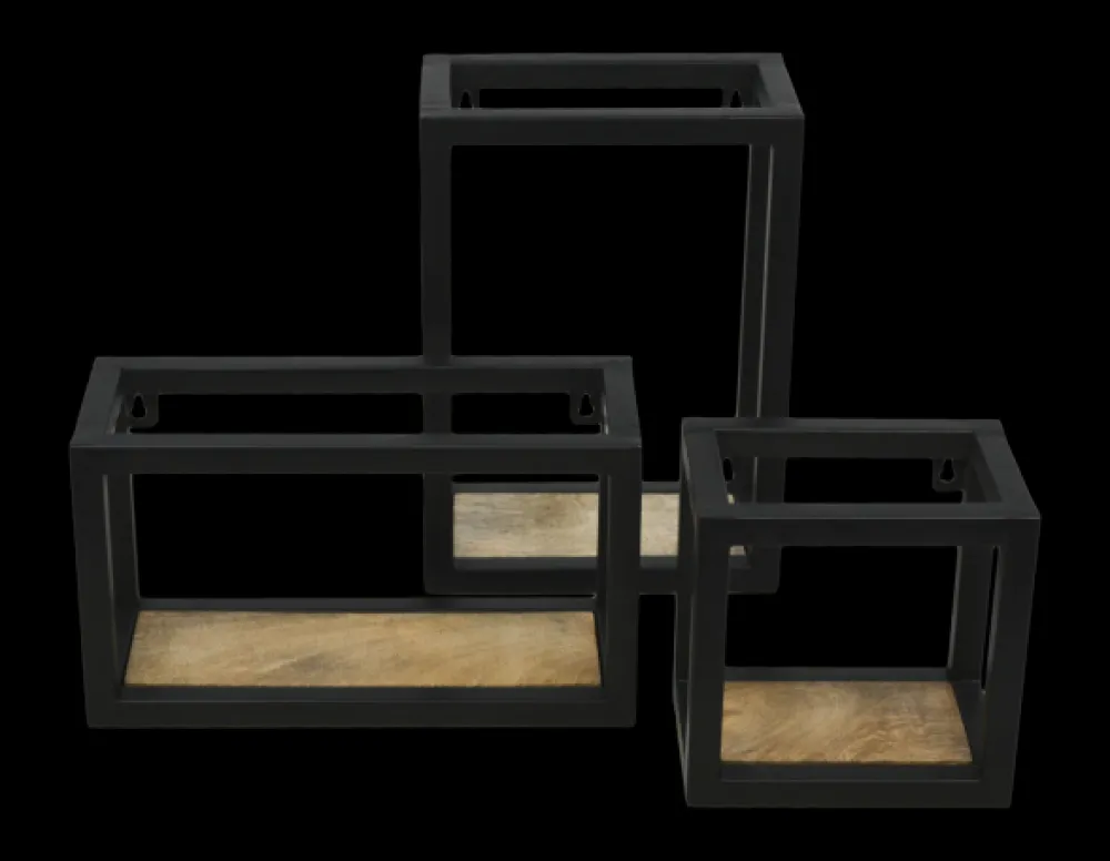Best HSM Collection Wandregal Levels aus Mangoholz und Eisen