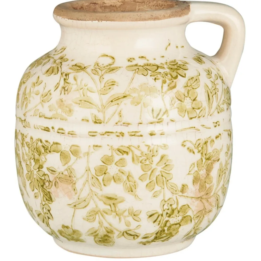 Online IB Laursen Blumenvase Green Blossom mit Henkel