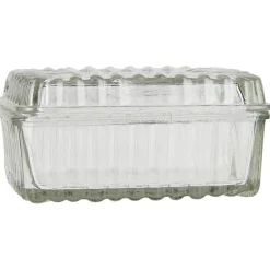IB Laursen Butterbox mit Rillen aus Glas
