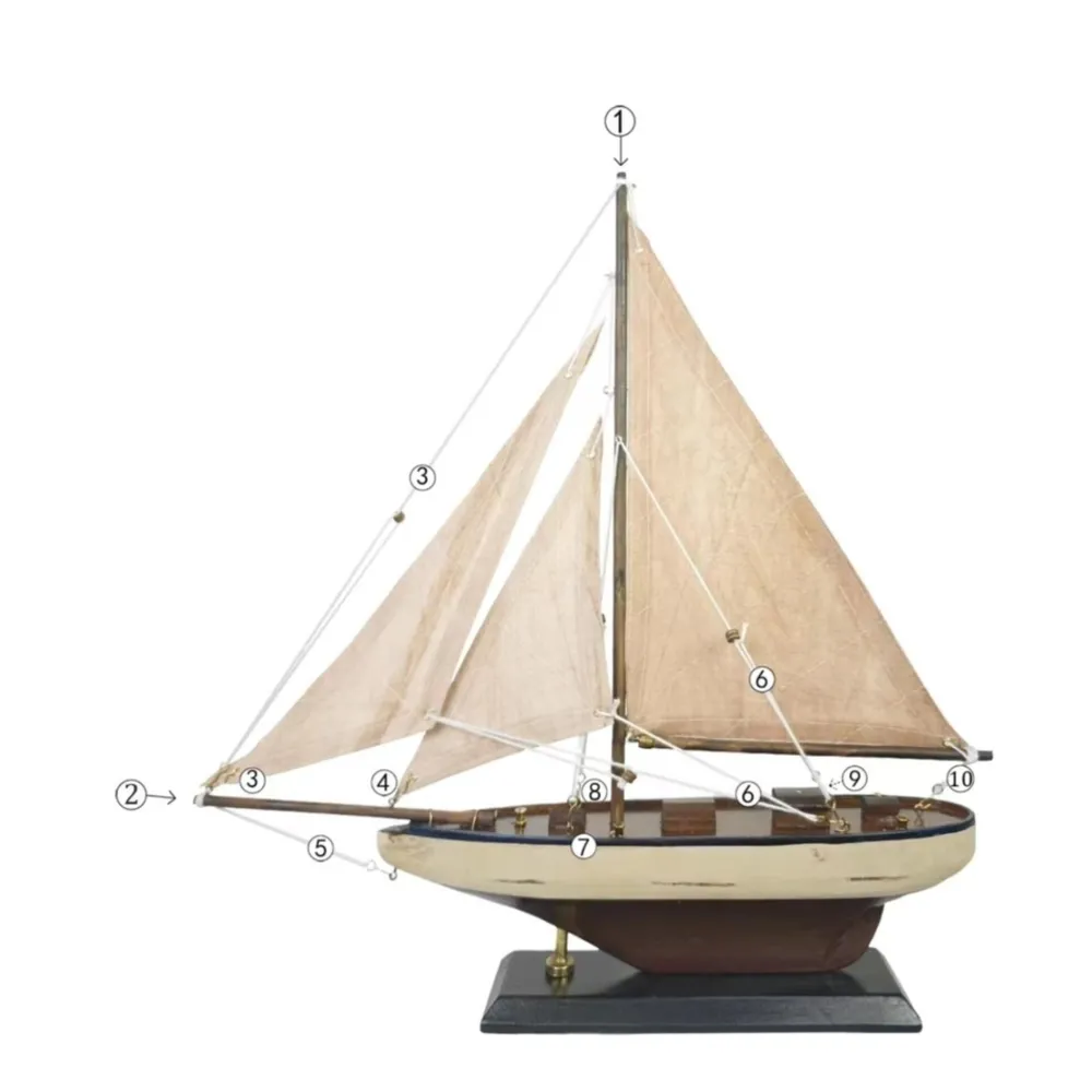 Online IB Laursen Deko Segelschiff mit leinenfarbigen Segeln