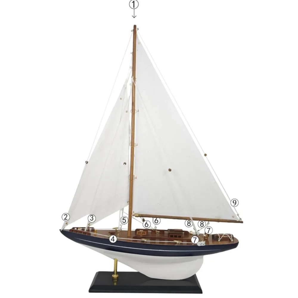 Online IB Laursen Deko Segelschiff mit leinenfarbigen Segeln