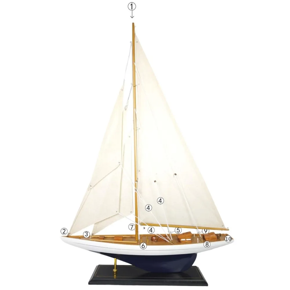 Online IB Laursen Deko Segelschiff mit leinenfarbigen Segeln