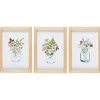 Best IB Laursen 3er Bilder-Set mit Blumenmotiv im Holzrahmen