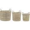 New IB Laursen 3er Korbsatz Rattan mit 2 Henkeln