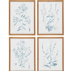 Discount IB Laursen 4er Set Bilder mit Blumenmotiv in Holzrahmen