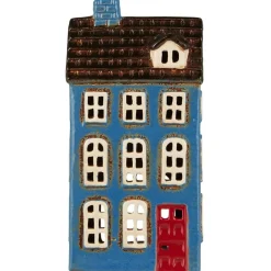 Clearance IB Laursen Keramikhaus Teelicht My Home Town blau mit roter Tür
