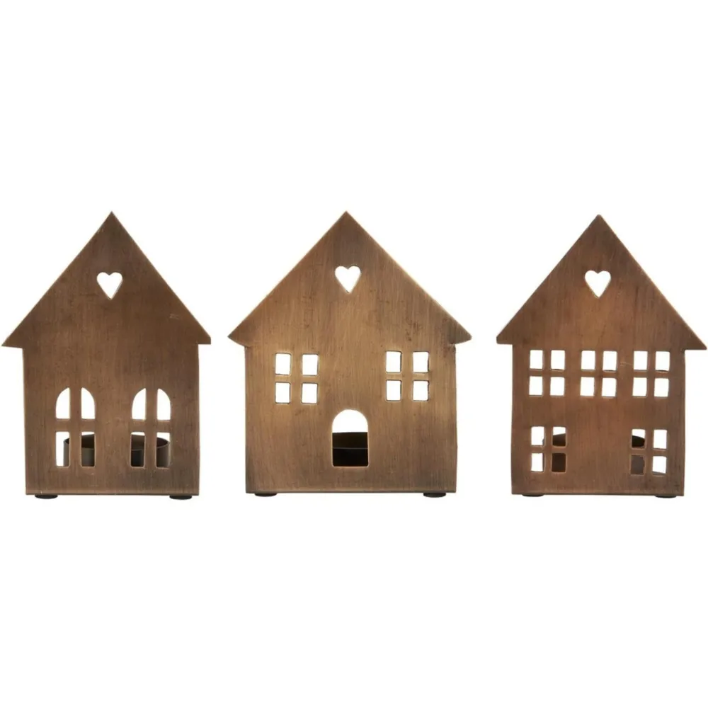 Sale Ib Laursen Kerzenhalter für Teelicht Hausfassade 3er Set