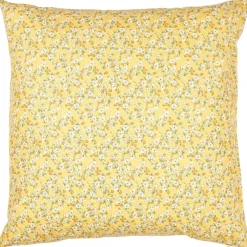 Outlet IB Laursen Kissenbezug hellgelb mit weißen Blumen