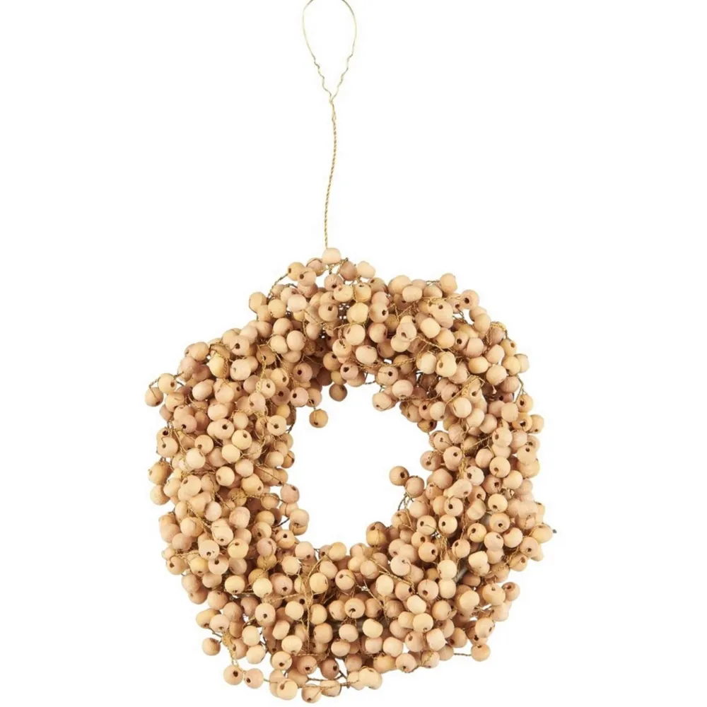 Discount IB Laursen Kranz mit Holzperlen handgefertigt