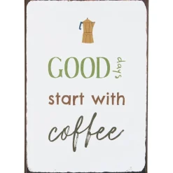 Clearance IB Laursen Metallschild Good days start with Coffee