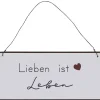 New IB Laursen Metallschild Lieben ist leben