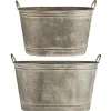 Clearance IB Laursen Pflanzkübel 2er-Set aus Metall Urban Garden