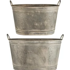 Clearance IB Laursen Pflanzkübel 2er-Set aus Metall Urban Garden