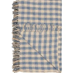Best IB Laursen Plaid aus reiner Baumwolle Natur