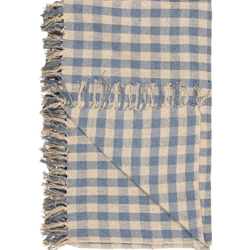 Best IB Laursen Plaid aus reiner Baumwolle Natur