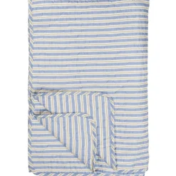 Outlet IB Laursen Quilt blau mit weißen und braunen Streifen