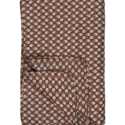 New IB Laursen Quilt dunkelbraun-blau mit Blumenmuster