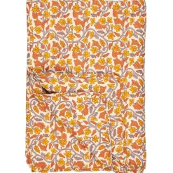 IB Laursen Quilt mit gelben und orangefarbenen Weinreben