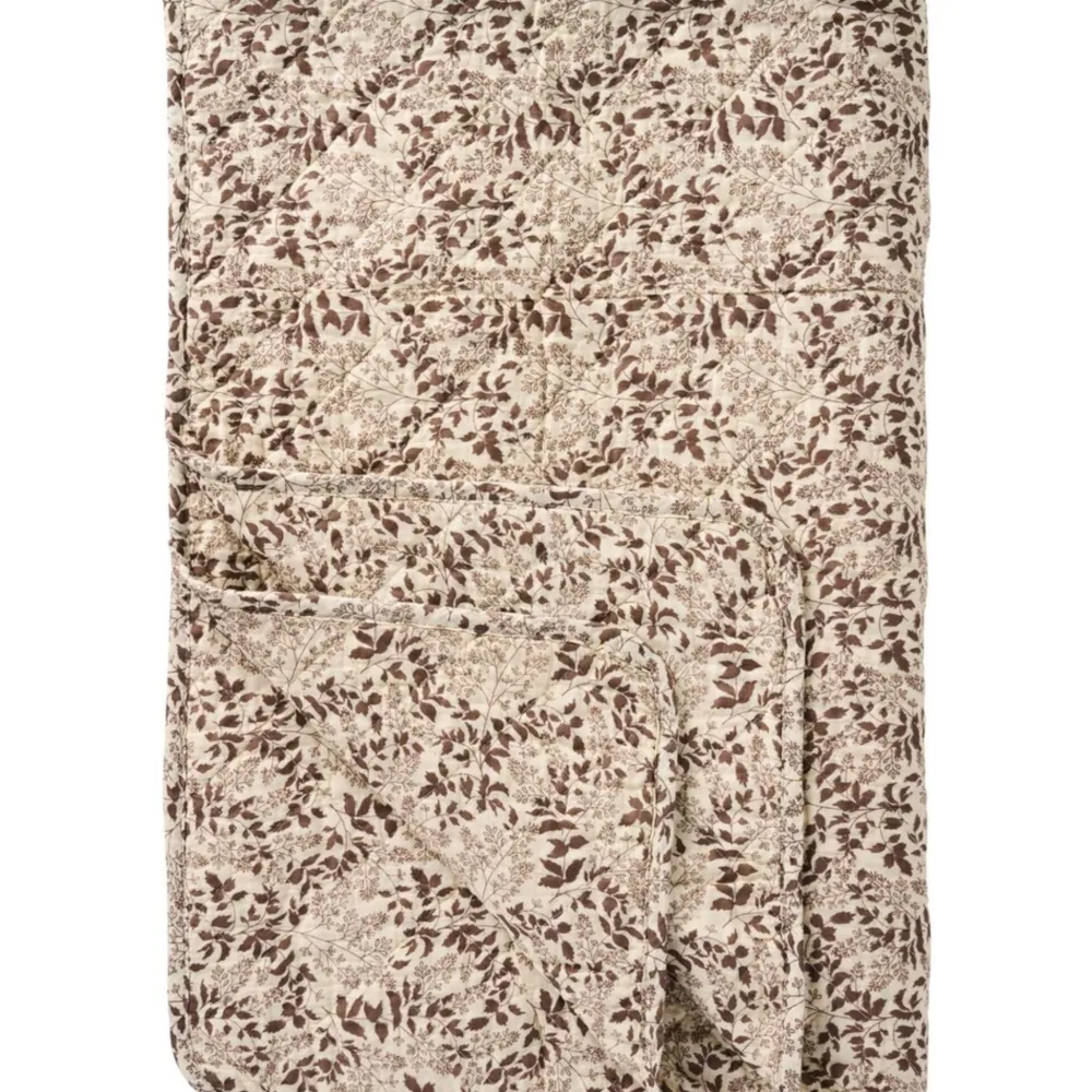Clearance IB Laursen Quilt mit milky brown Blattmuster