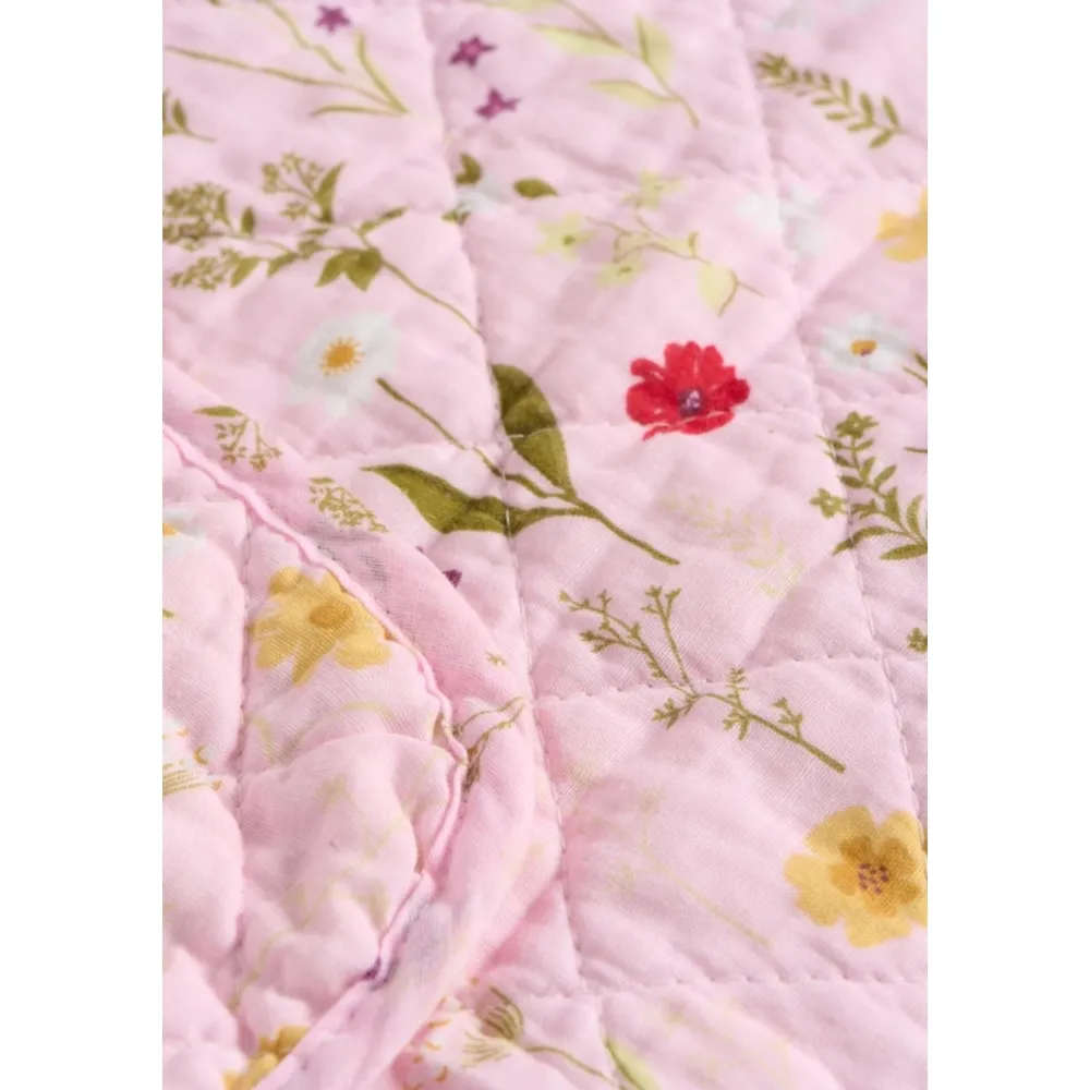 Discount IB Laursen Quilt rosa mit Gartenblumen