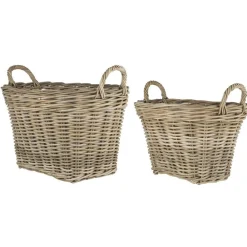 Sale IB Laursen Rattan Korbsatz oval mit Henkeln