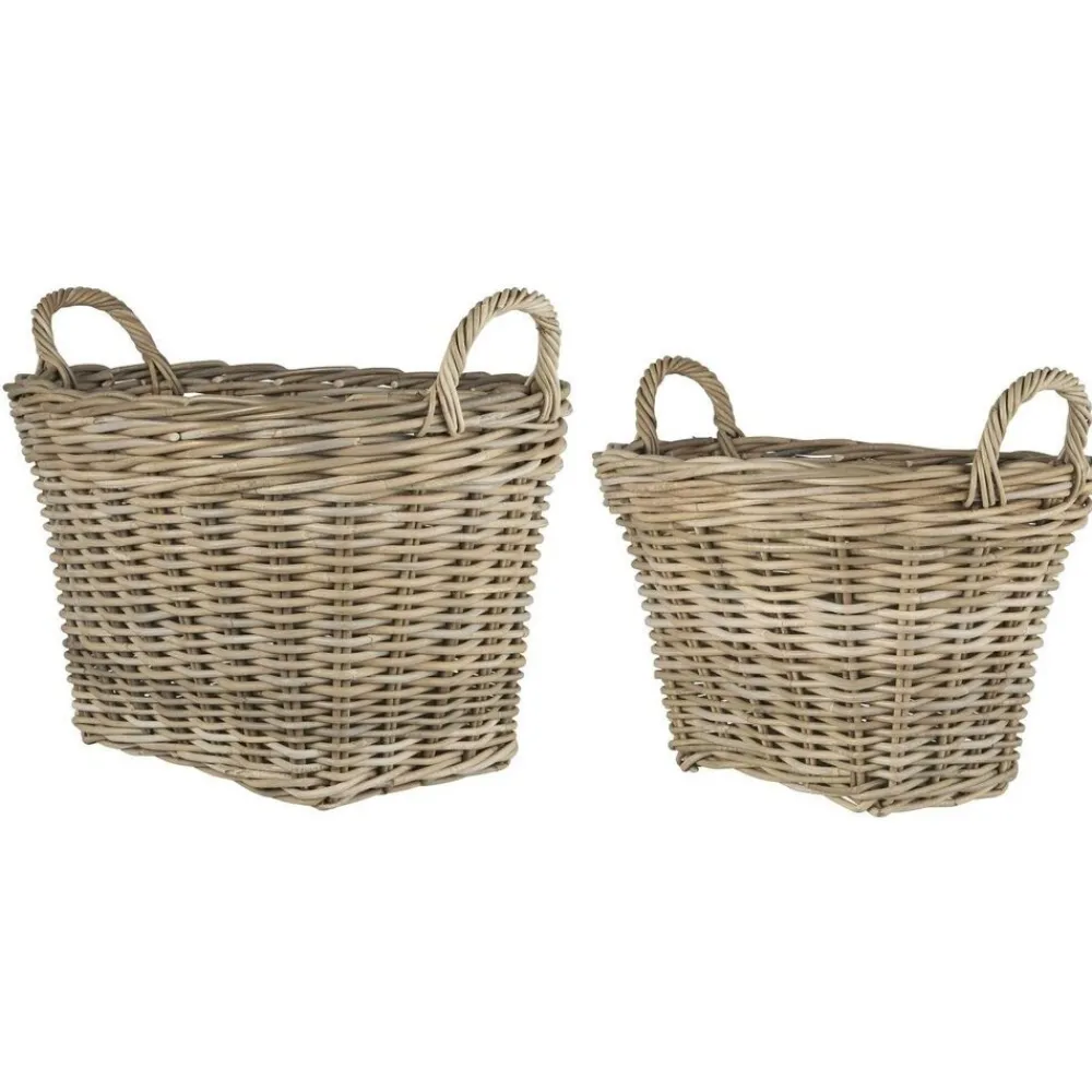 Sale IB Laursen Rattan Korbsatz oval mit Henkeln